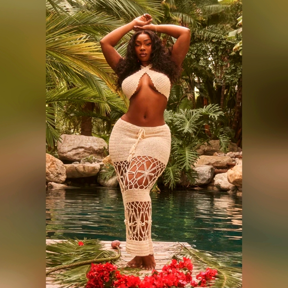 Designer Crochet Cream Skirt (16)